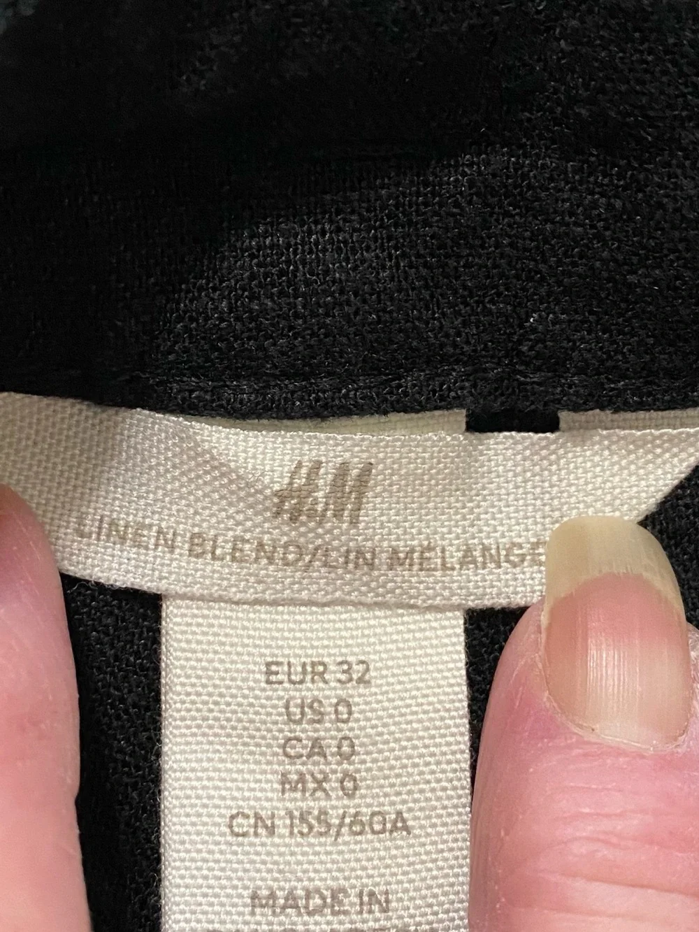 H&M Black linen Wide-Leg High-Waist Pants with Tie